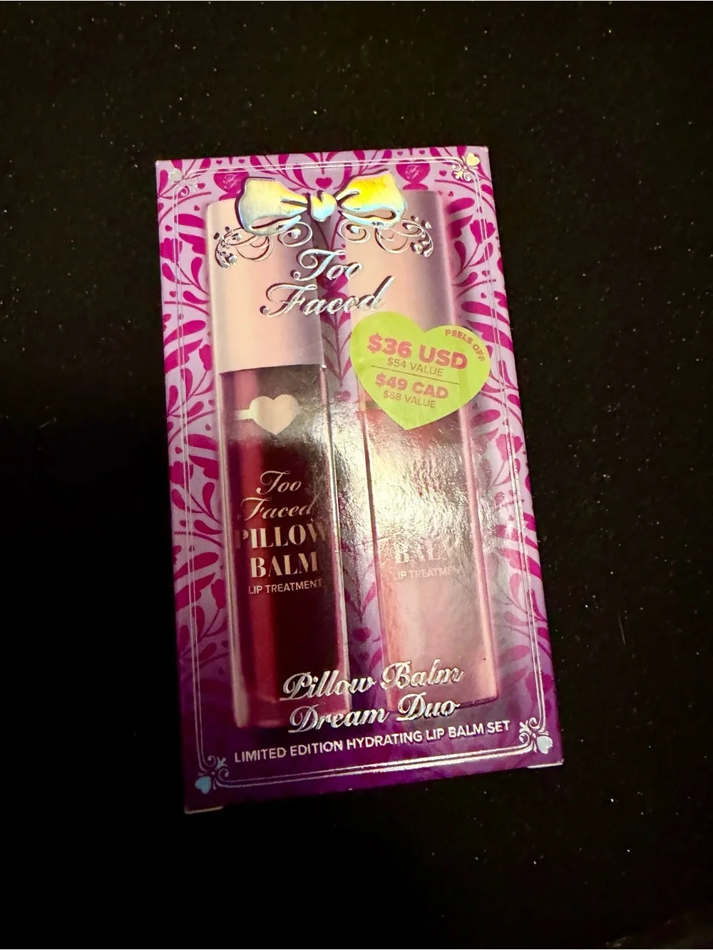 Too Faced Pillow Balm Dream Duo LIMITED EDITION HYDRATING LIP BALM SET NEW